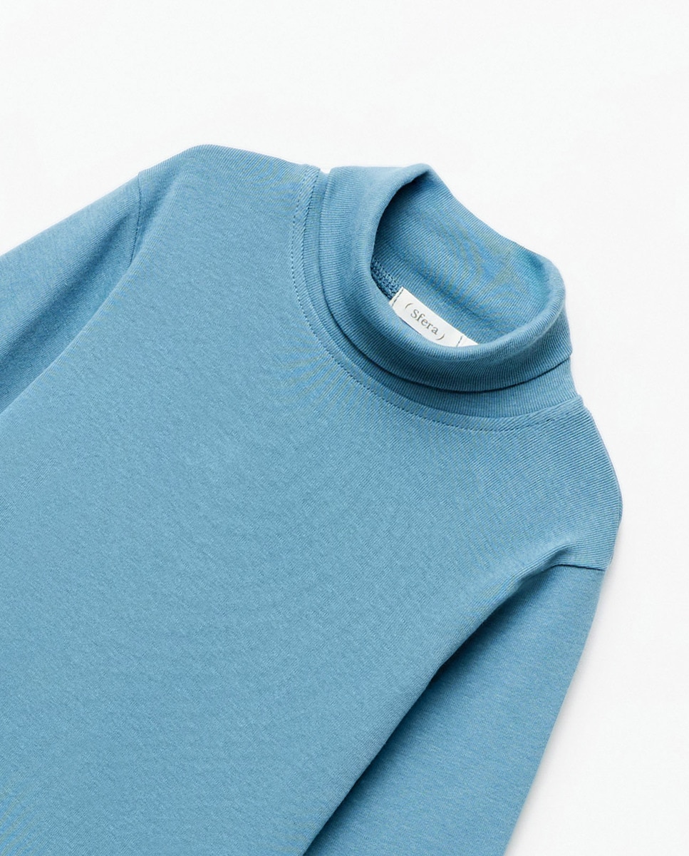 T-shirt Lisa com Gola Azul-2