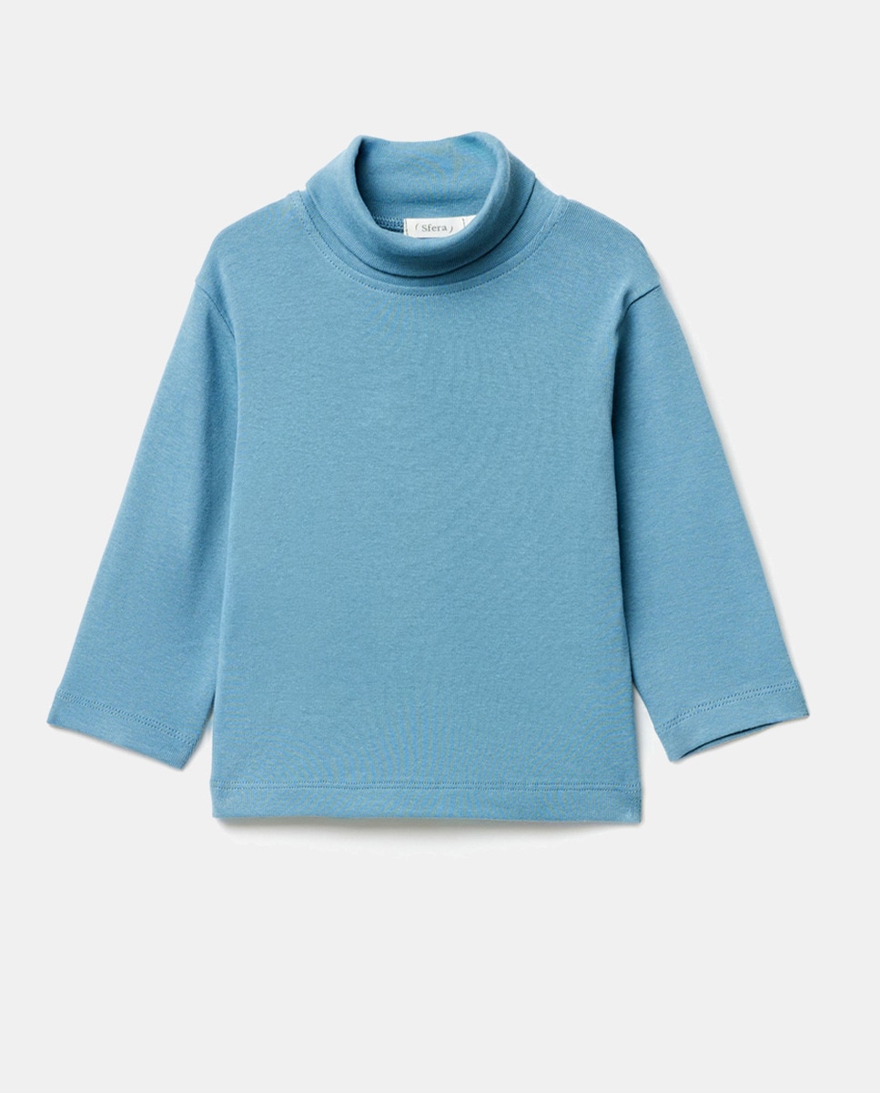 T-shirt Lisa com Gola Azul-1