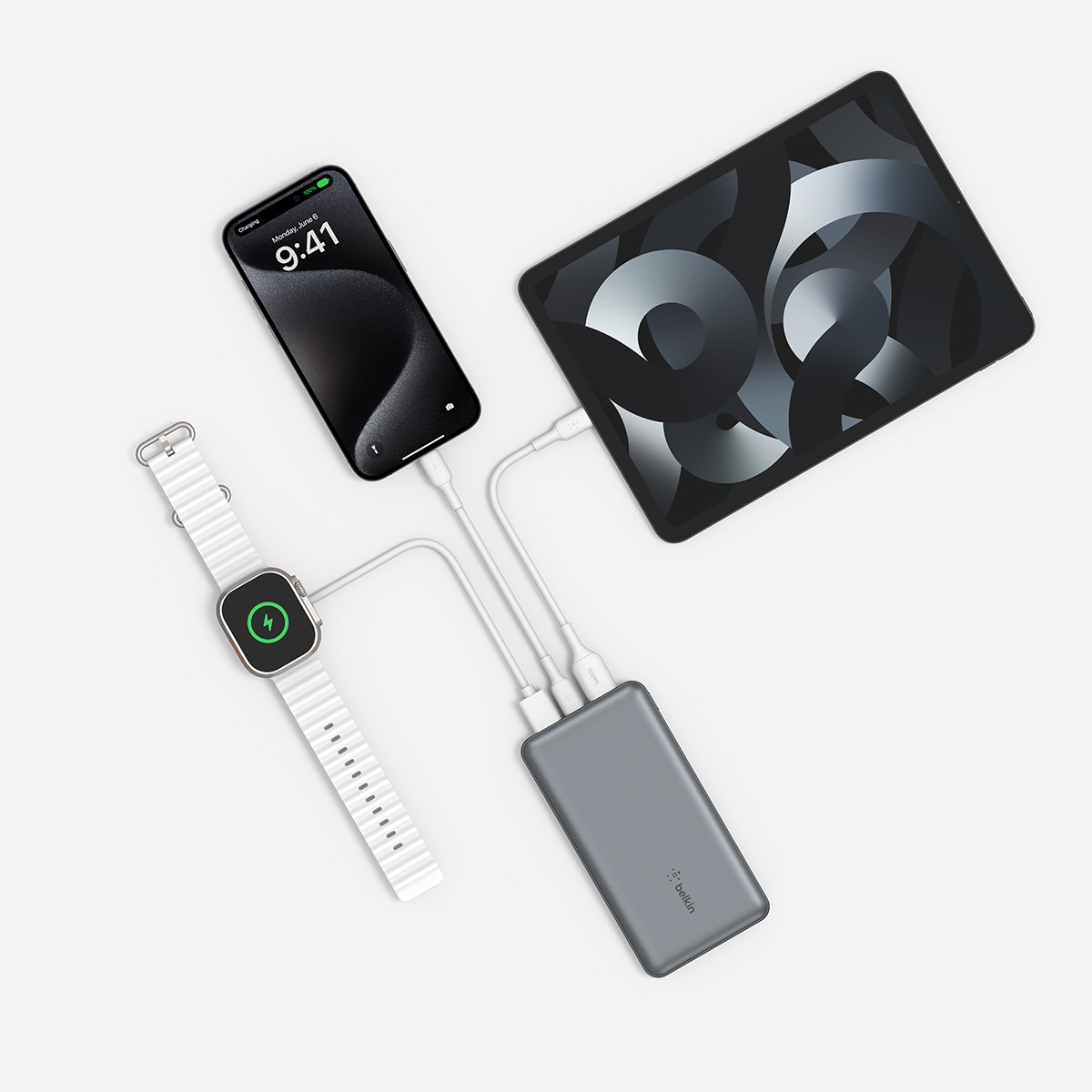 Batería externa Belkin BoostCharge de 10000 mAh Gris-7