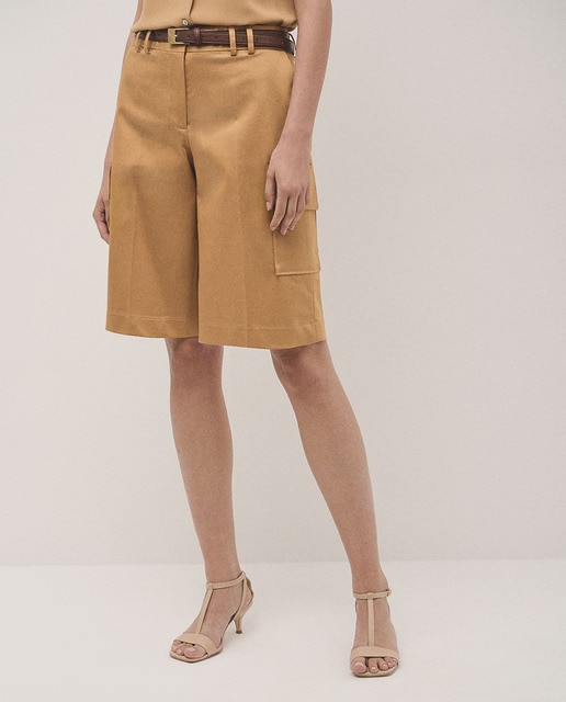 Imagen 0 de Pantalón bermuda de mujer algodón satinado