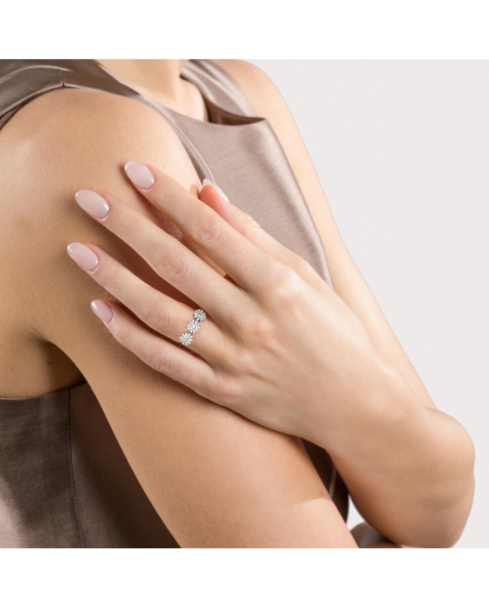 Anel Margherita em Ouro Branco e Diamante 2