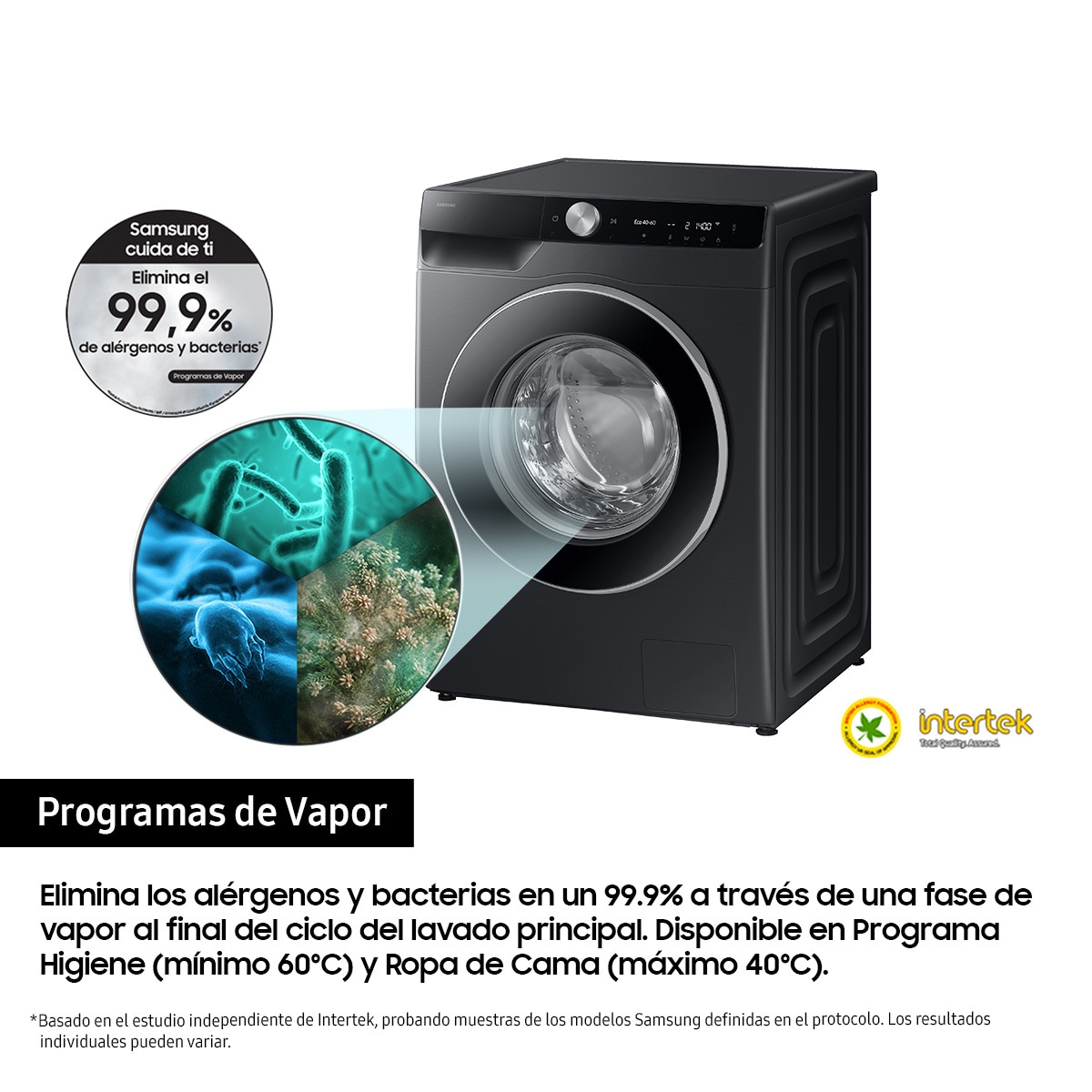 Lavadora Samsung 9kg con Autodosificación Clase A Negra WW90DG6U85LBU3 Negro-7