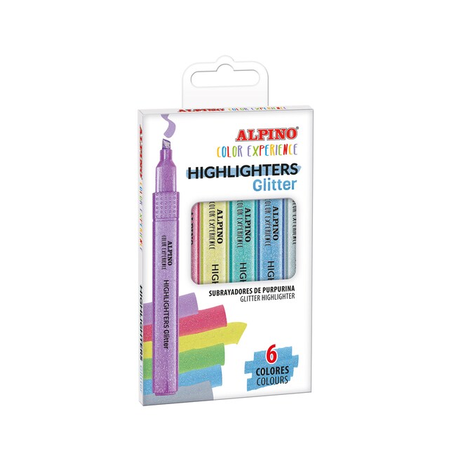Imagen 0 de Estuche 6 subrayador glitter color experience Alpino