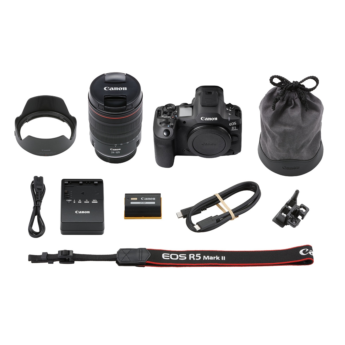 Cámara Evil Canon EOS R5 Mark II con objetivo RF 24-105mm F4L IS USM Negro-9