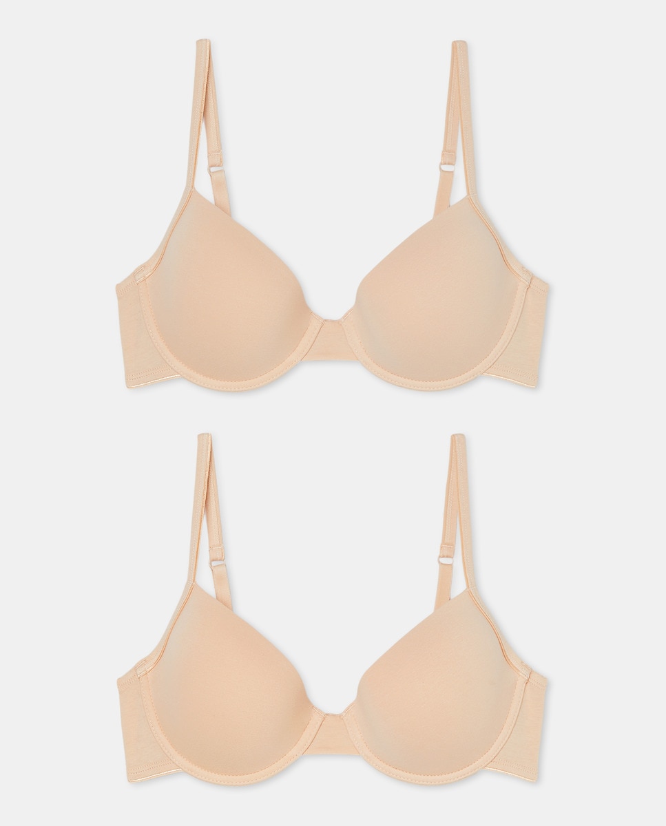Pack 2 Sujetadores algodón basicos Nude-3
