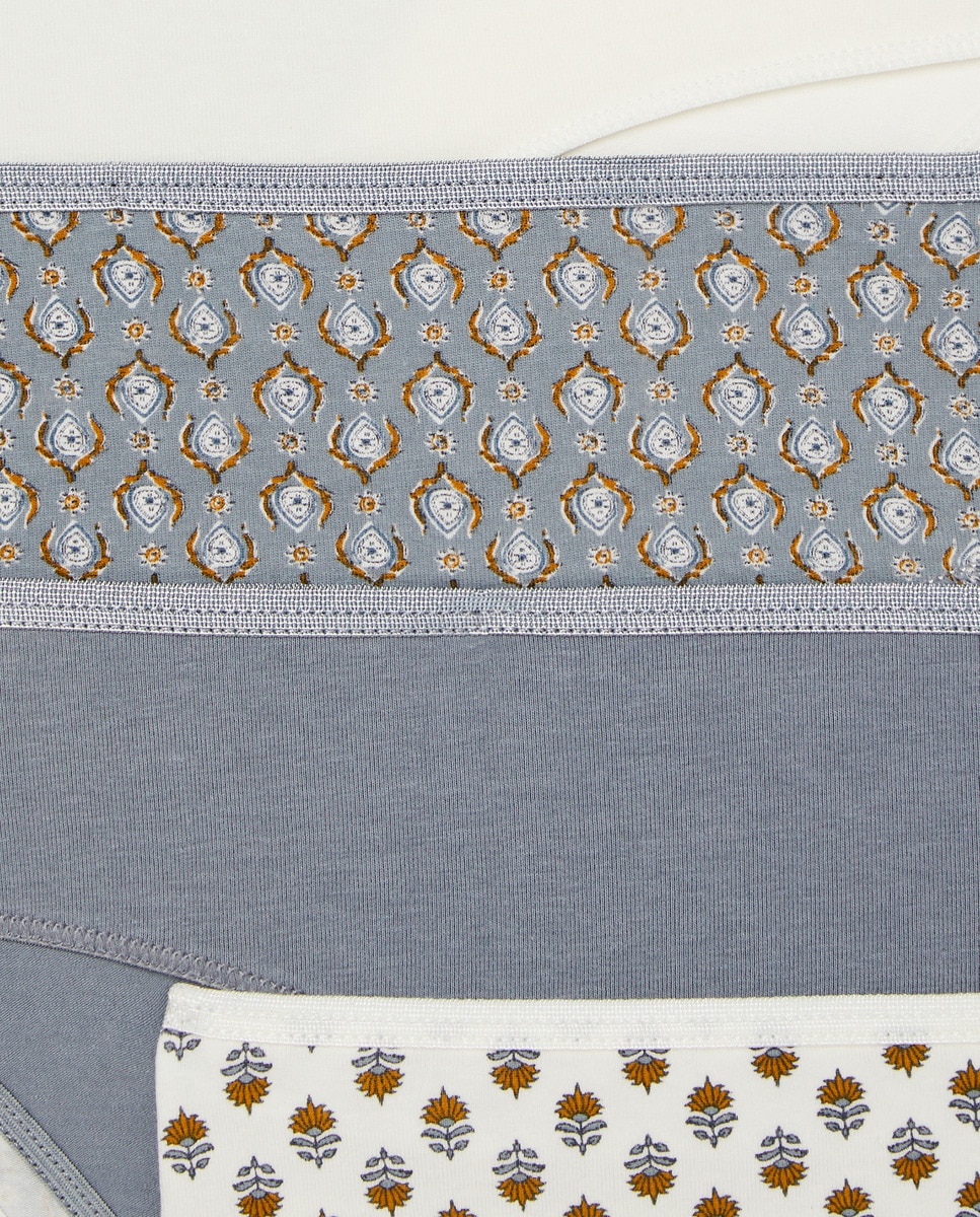 Pack 5 braga bikini algodón estampadas Verde Agua-4