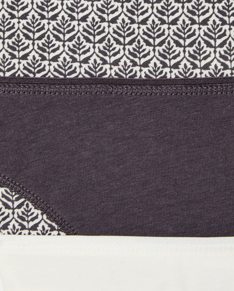 Pack 5 tangas algodón estampados Gris oscuro-4