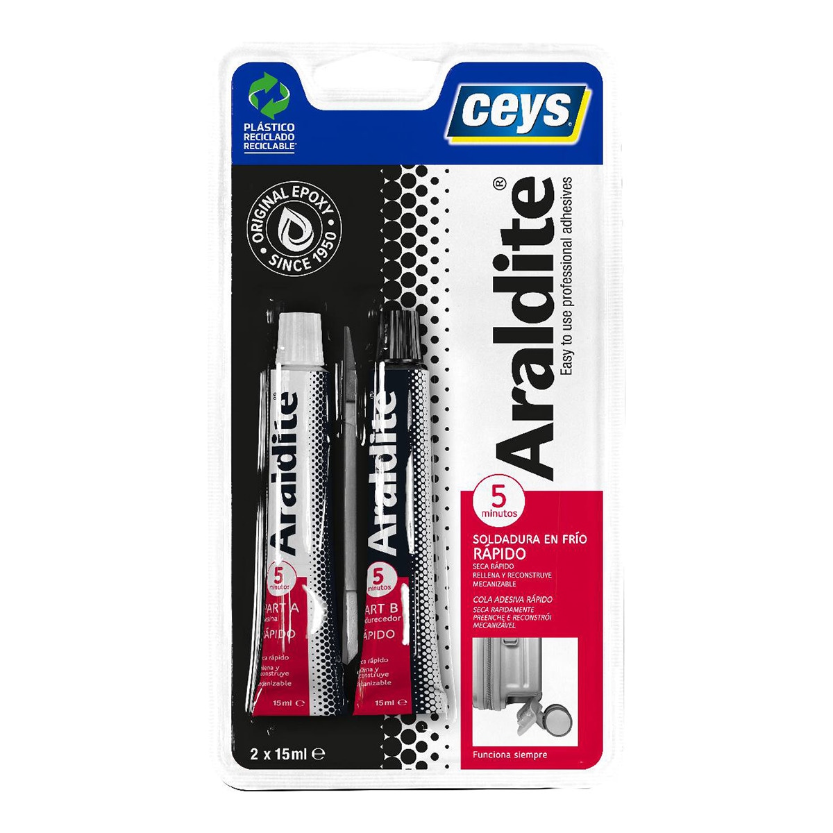 Cola Araldite Epoxi Rápida - 15 + 15 ml Branco-1