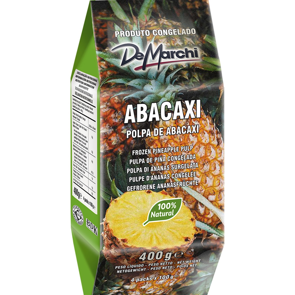 Polpa de Abacaxi Pack 4 unidades embalagem 400 g