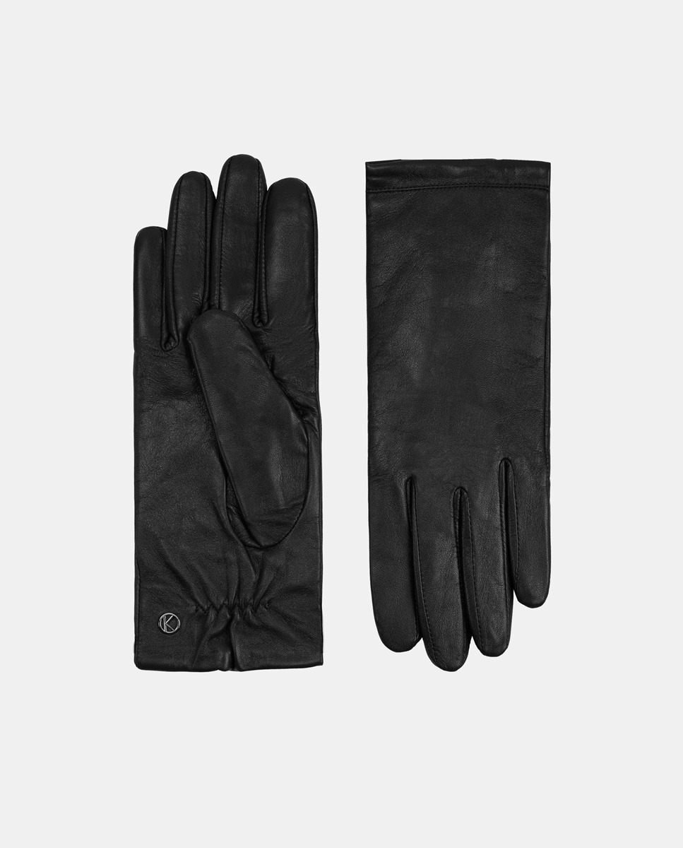 Luvas Chelsea Clássicas com Forro de Malha, Função Tátil e em Pele - Preto Preto-4
