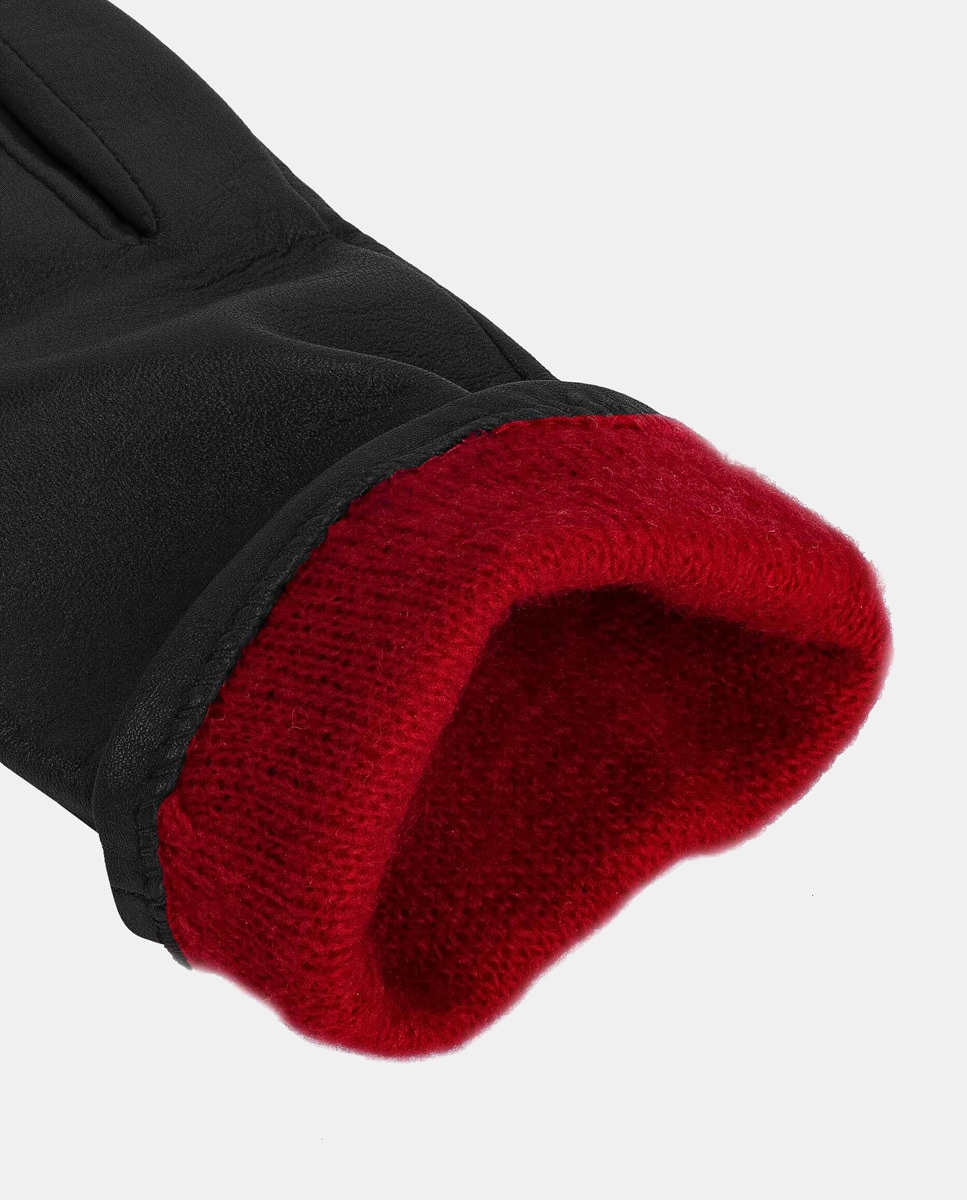 Luvas Chelsea Clássicas com Forro de Malha, Função Tátil e em Pele - Preto Preto-5