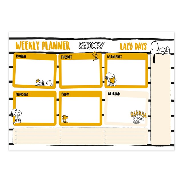 Imagen 0 de Bloc planificador semanal a4 Snoopy lazy days Erik amarillo