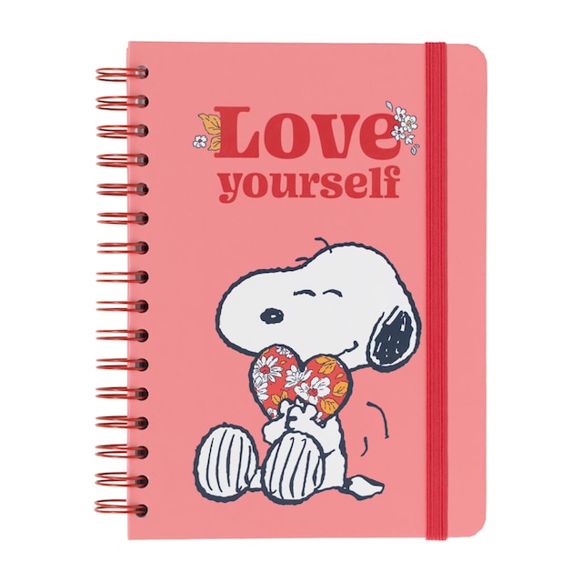 Imagen 0 de Cuaderno tapa forrada a5 Snoopy love yourself Erik rosa