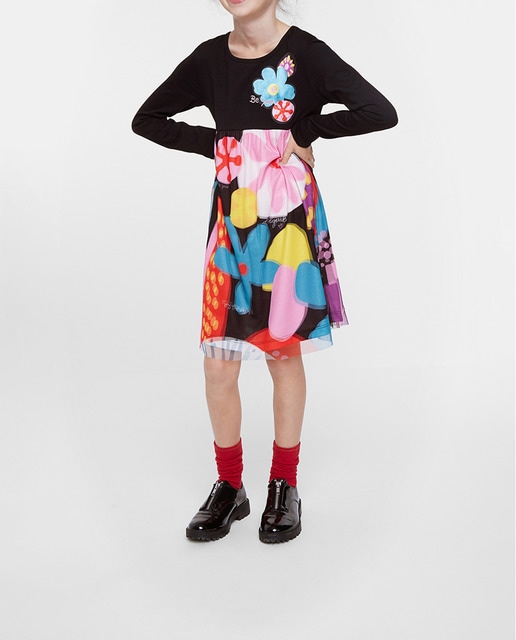 Imagen 0 de Vestido punto niña manga larga