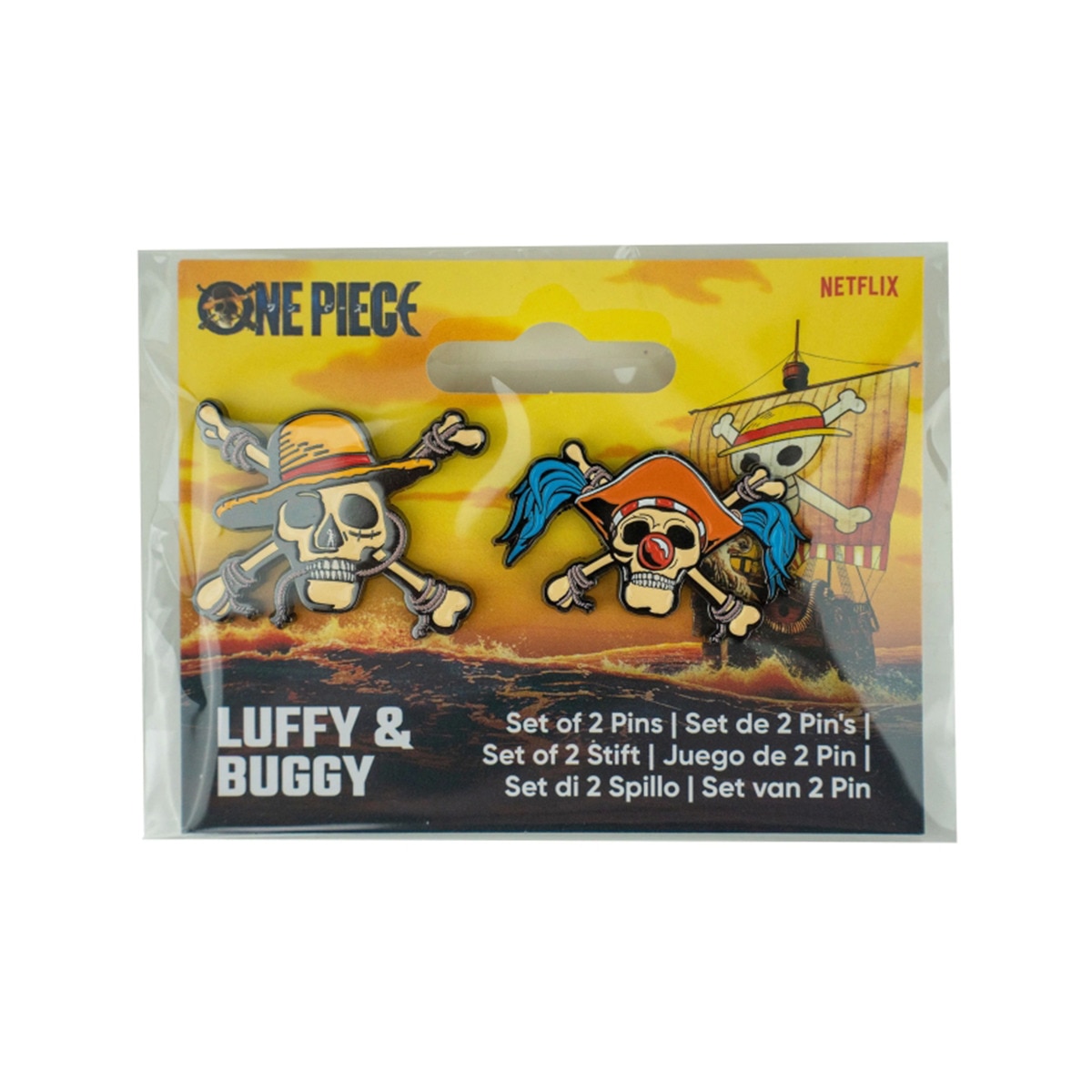 Set 2 pins 3 cm Calavera Luffy y Baggy One Piece Cineréplicas 2