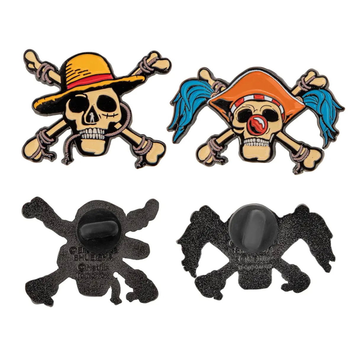 Set 2 pins 3 cm Calavera Luffy y Baggy One Piece Cineréplicas 1