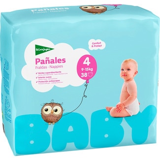 Fraldas 9 a 15 Kg Tamanho 4 embalagem 38 unidades - El Corte Inglés