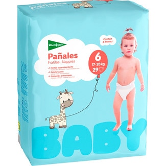 Fraldas 17 a 28 Kg Tamanho 6 embalagem 29 unidades - El Corte Inglés