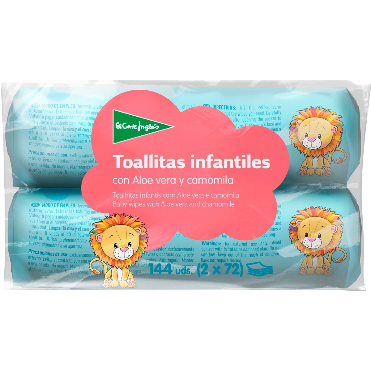 Toalhitas  2X72 unidades embalagem 144 unidades