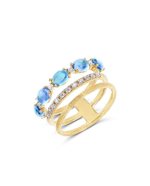 Imagem 0 de Anel AZURE Ouro Amarelo 18 Quilates com Diamantes e Topázios Azuis