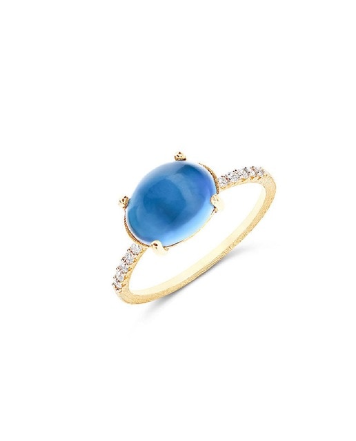 Imagem 0 de Anel AZURE Ouro Amarelo 18 Quilates com Diamantes e Topázio Azul