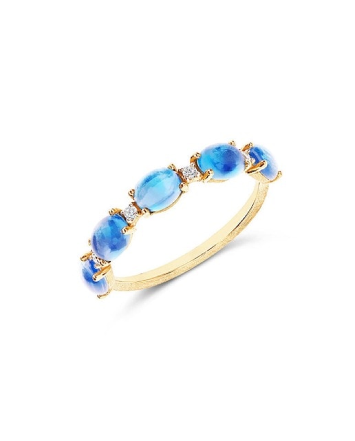 Imagem 0 de Anel AZURE Ouro Amarelo com Diamantes e Topázios Azuis