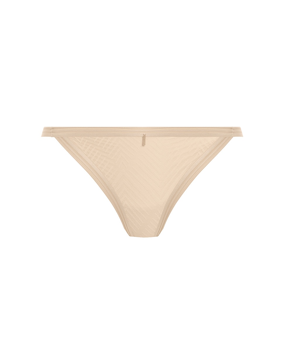 Cueca de Tule com Cintura Média Bege-4