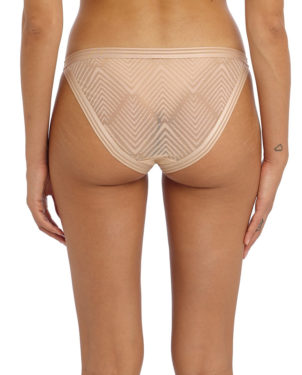 Cueca de Tule com Cintura Média Bege-3