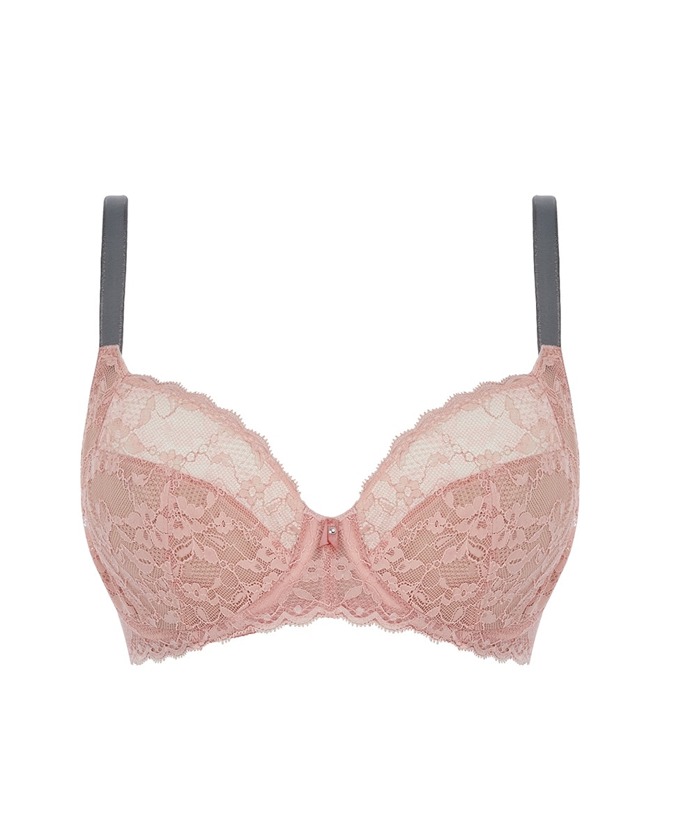 Soutien com Aro de Renda Rosa-3