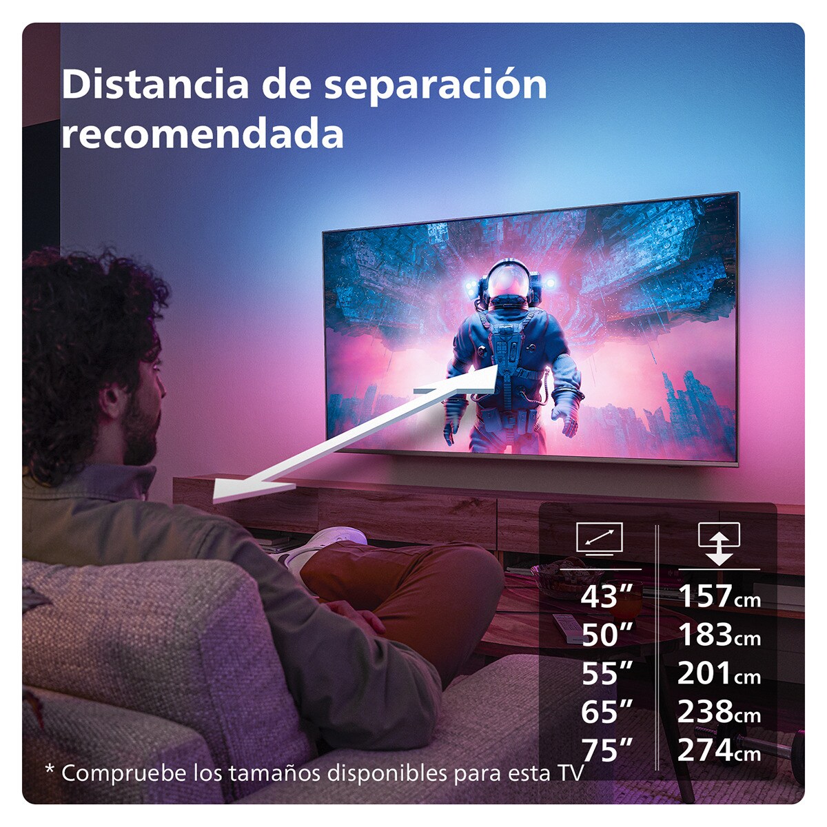 TV LED 126cm (50") Philips Ambilight 50PUS8079 UHD 4K, Dolby Atmos, Titan OS, Smart TV Negro mate-11