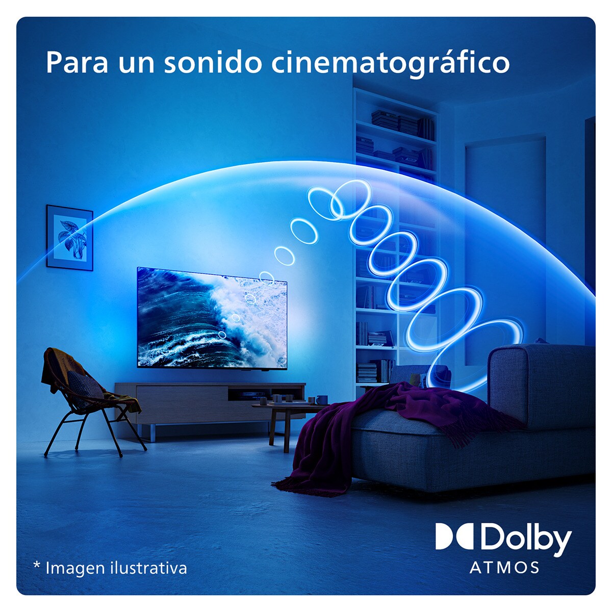 TV LED 126cm (50") Philips Ambilight 50PUS8079 UHD 4K, Dolby Atmos, Titan OS, Smart TV Negro mate-8