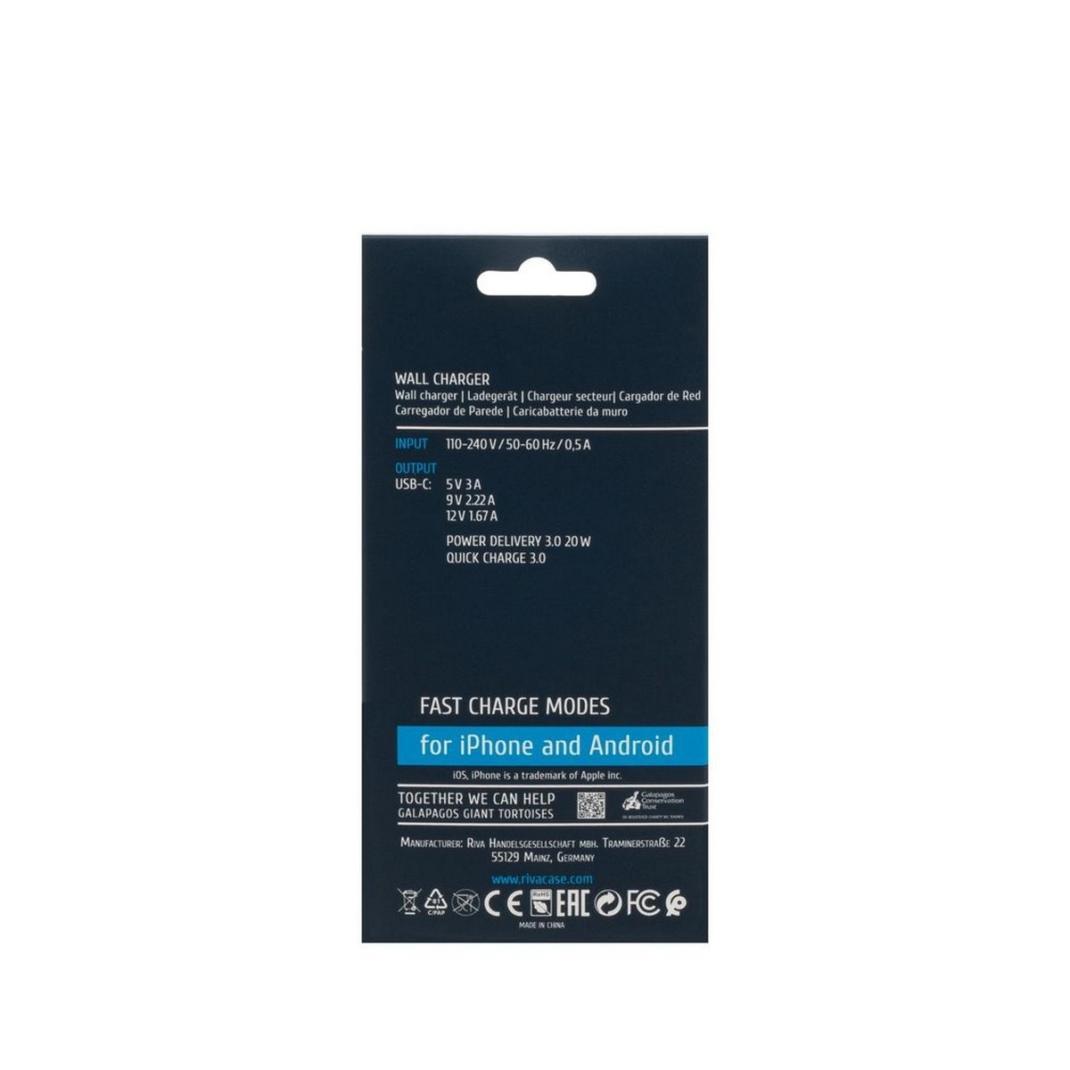 Carregador Rivacase 20W PD 3.0/1 USB-C - Branco 4