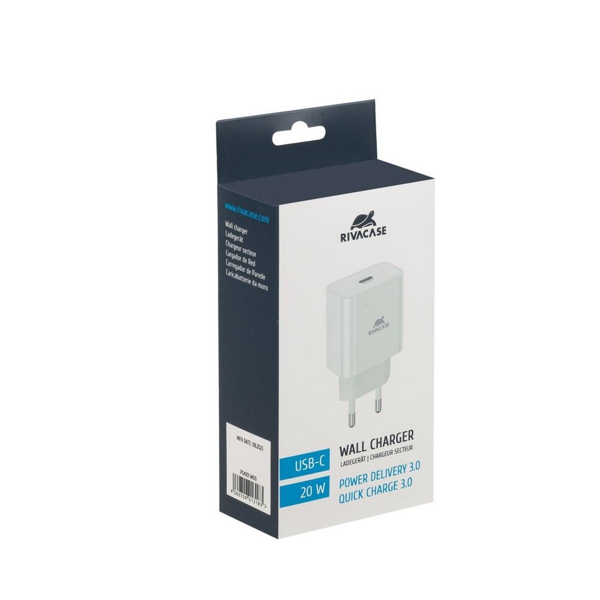 Carregador Rivacase 20W PD 3.0/1 USB-C - Branco 2