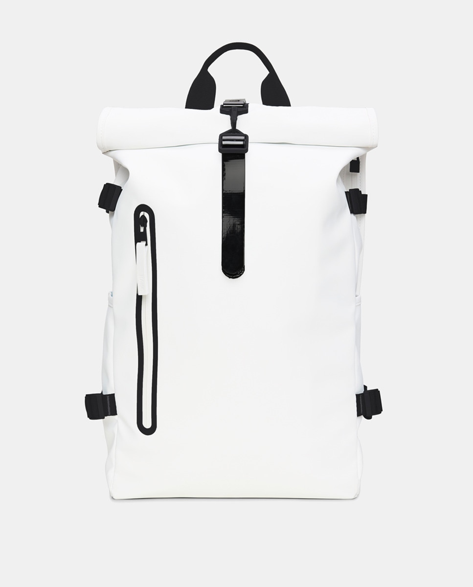 Mochila Rolltop Rucksack com Contraste Large Branco-1