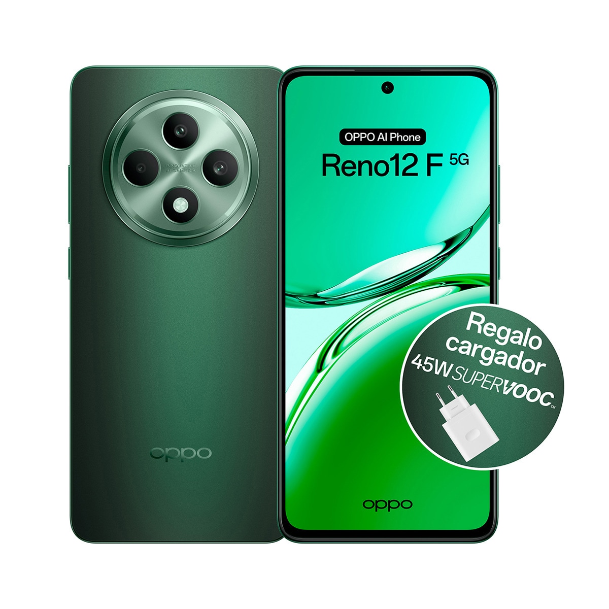 Oppo Reno 12F 5G 8GB + 256GB + Cargador 45W móvil libre Verde Oliva-2
