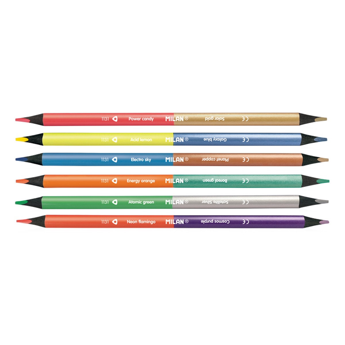 Pack 6 Lápices Bicolor Fuo&Metal MILAN. Multicolor-2