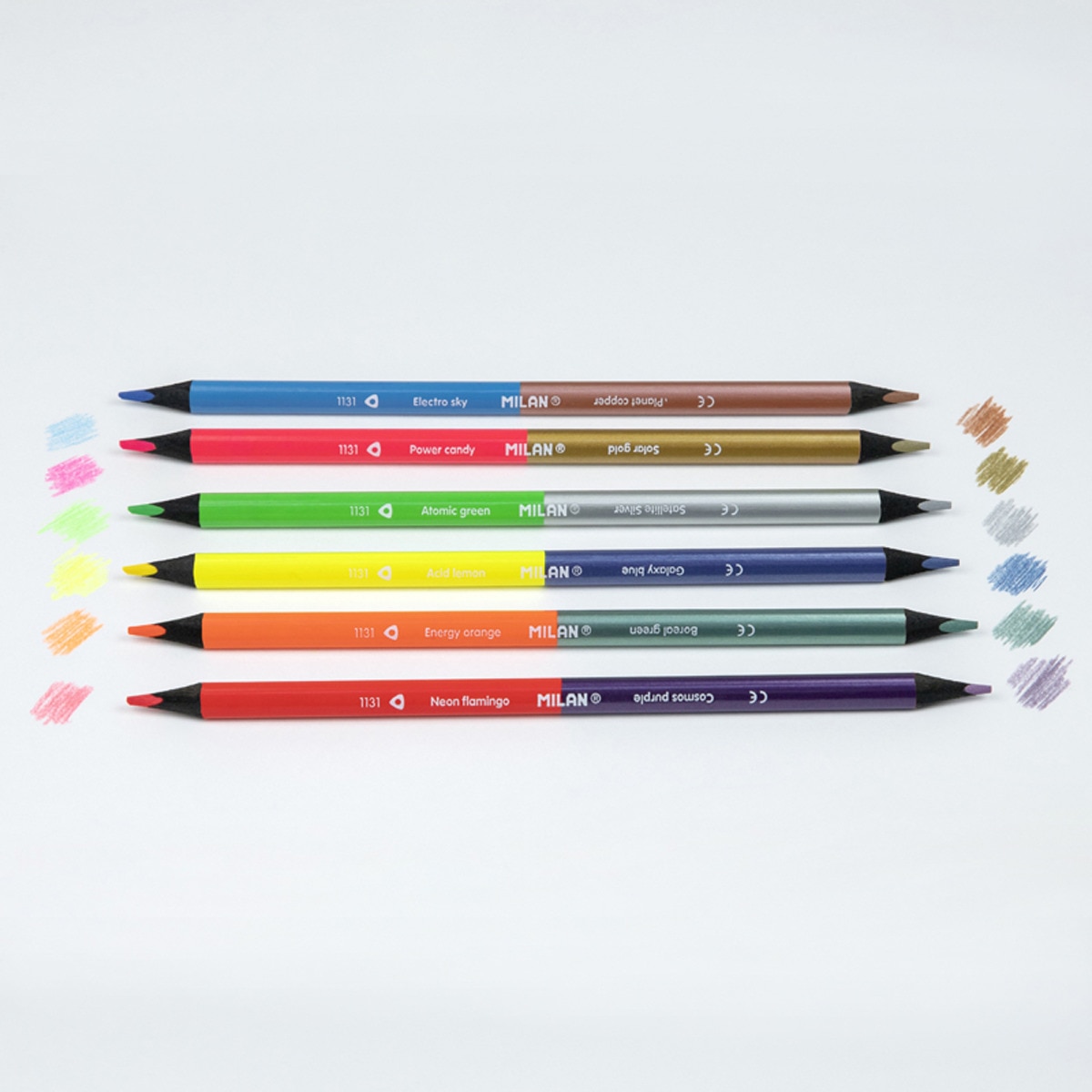 Pack 6 Lápices Bicolor Fuo&Metal MILAN. Multicolor-7