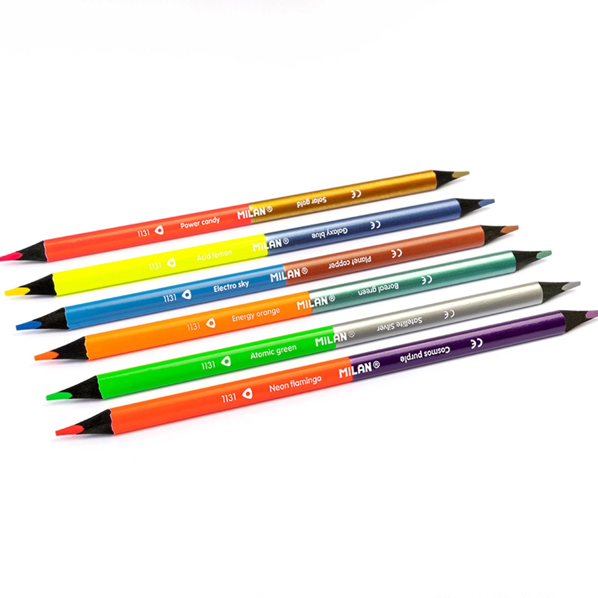 Pack 6 Lápices Bicolor Fuo&Metal MILAN. Multicolor-3