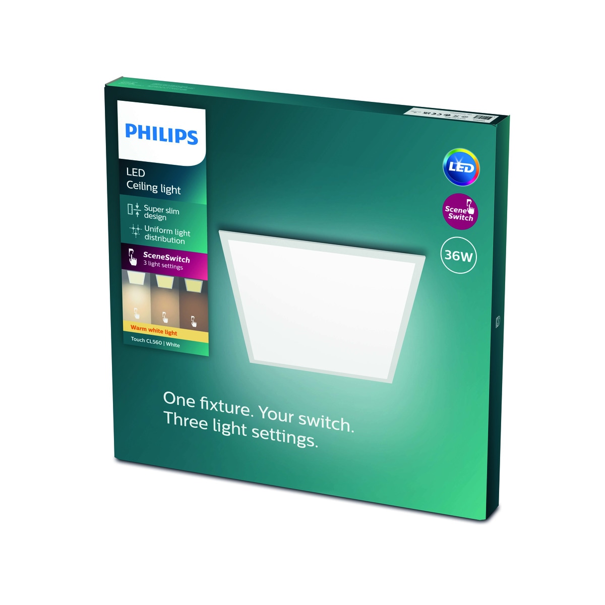 Panel LED Cuadrado Scene Switch 36W 2700K 60x60cm Blanco-2
