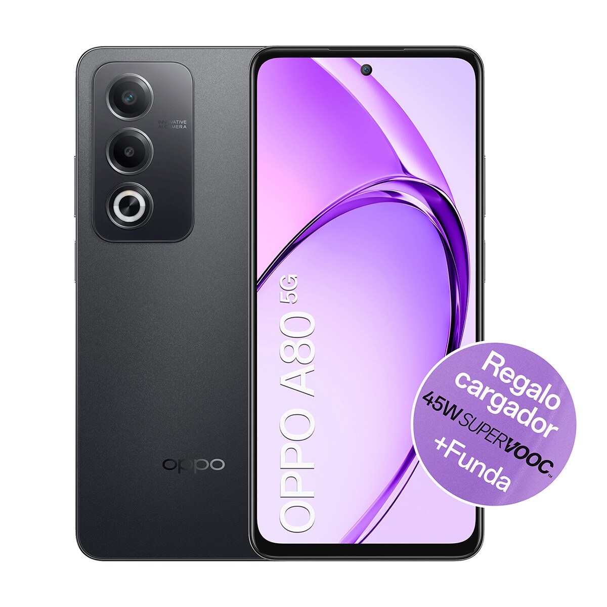 Oppo A80 5G 8GB + 256GB + Cargador 45W y funda Starry Black-2