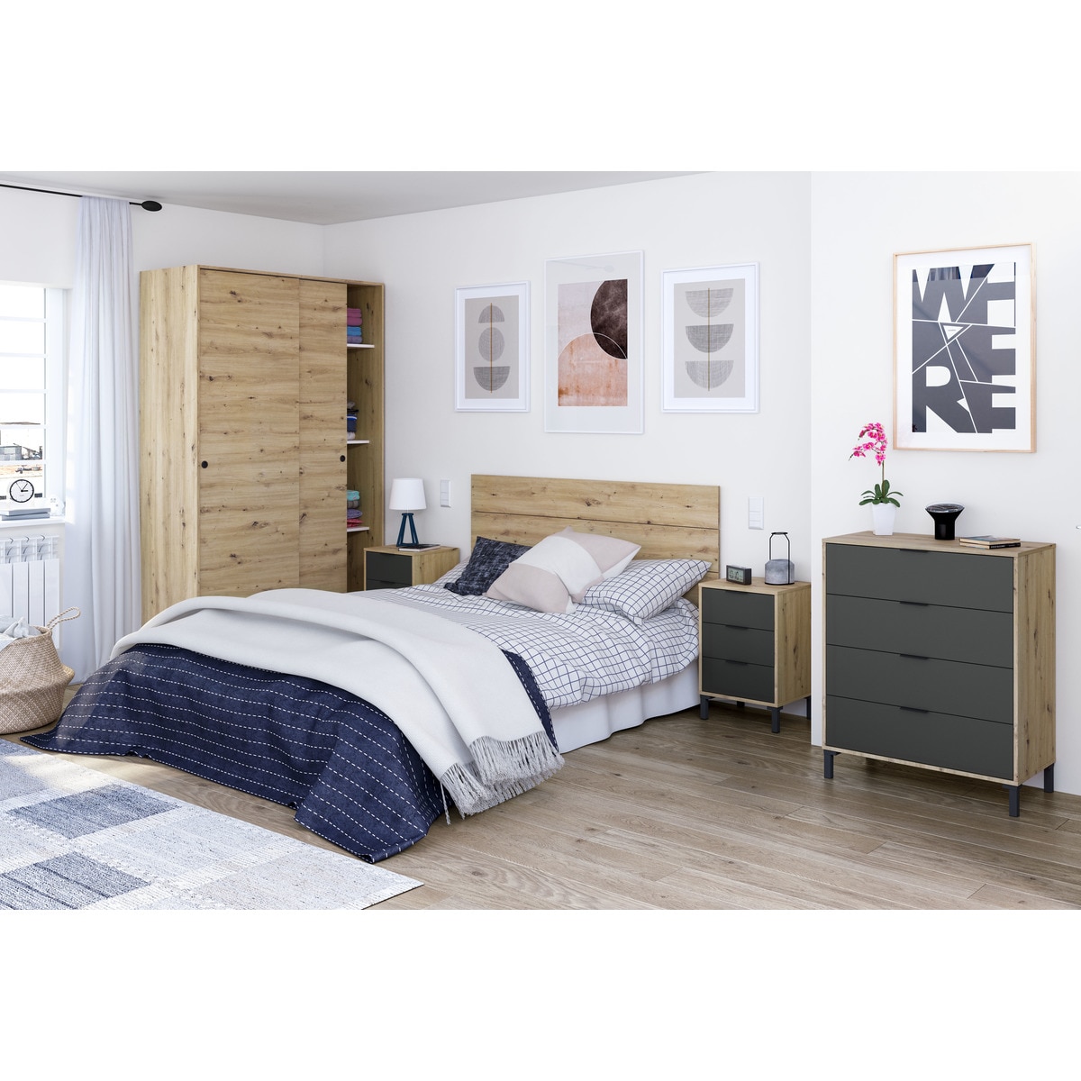 Armário de 2 Portas de Correr Madeira-7