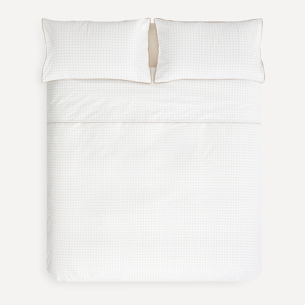 Conjunto de Lençóis com Lençol Ajustável Squares Basics Bege-3