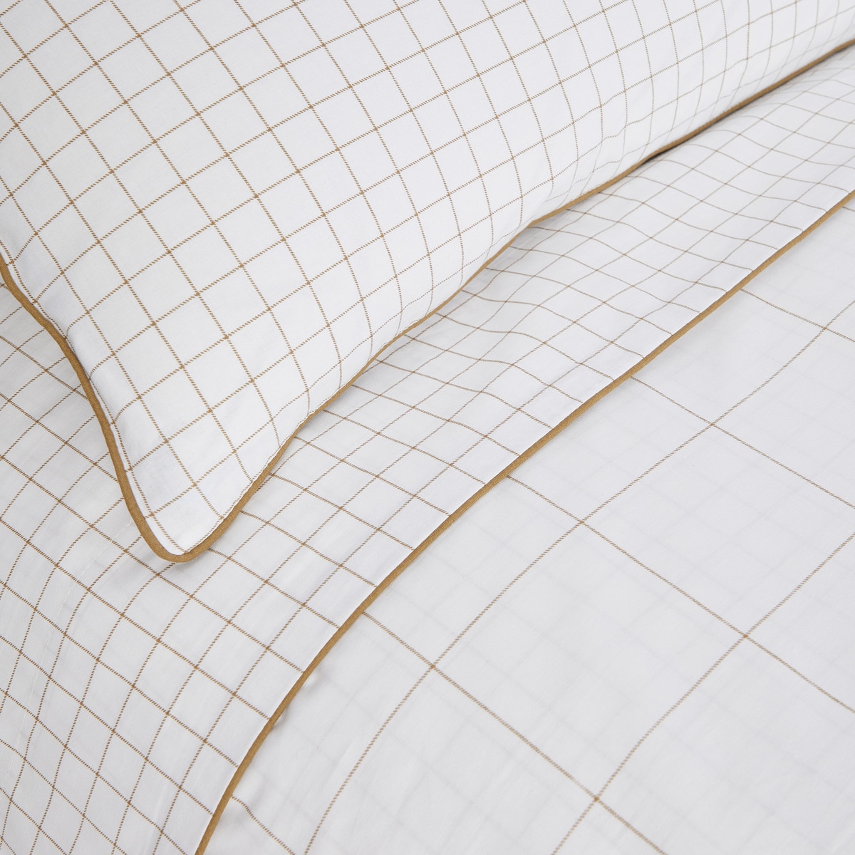 Conjunto de Lençóis com Lençol Ajustável Squares Basics Bege-2