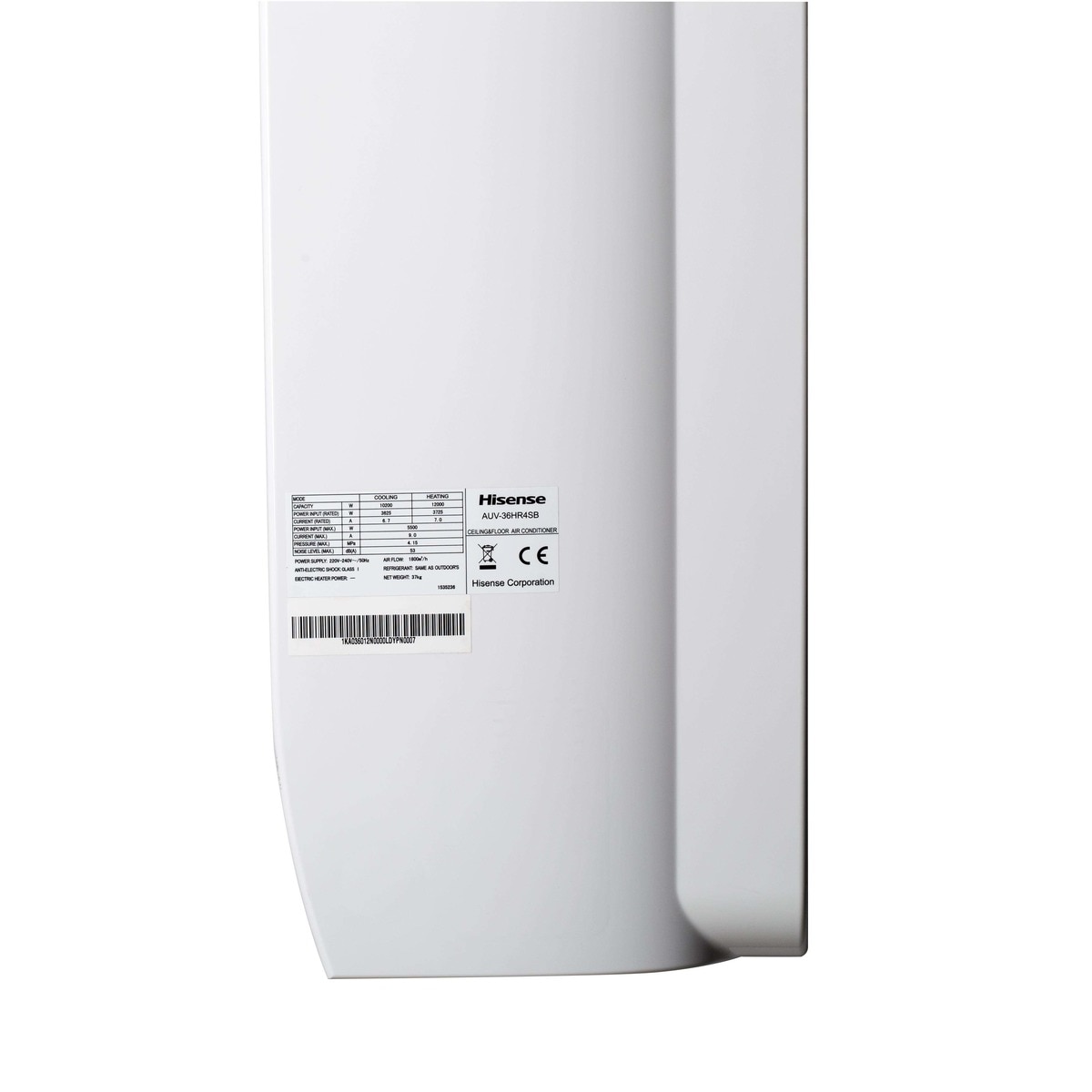 Aire acondicionado suelo-techo Hisense Inverter con 5332 frig/h y 6278 kcal/h - AVT60UR4RB8/AUW60U4RK8 Blanco-5