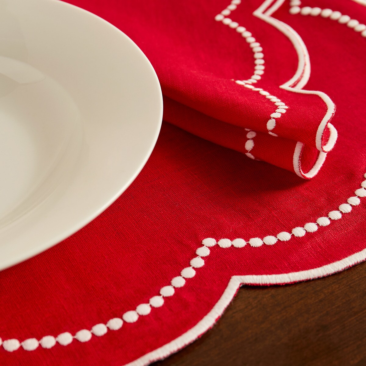 Set de Toalha Individual e Guardanapo de Linho Fiesta Verde-2