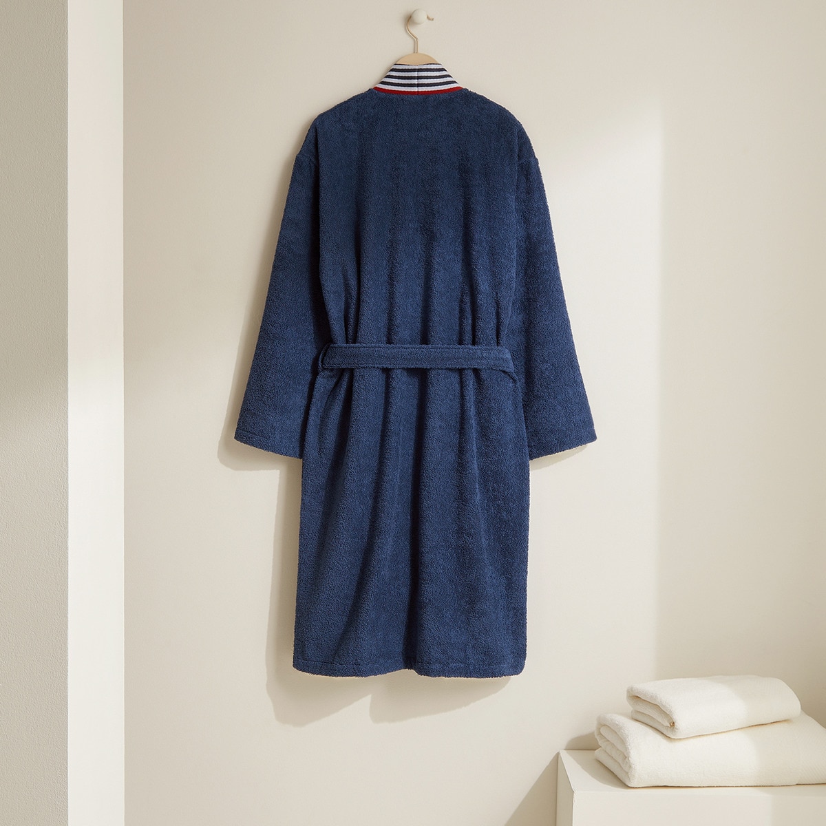 Roupão de Banho Tipo Kimono em Algodão Huga - 380 g/m2 Azul-3