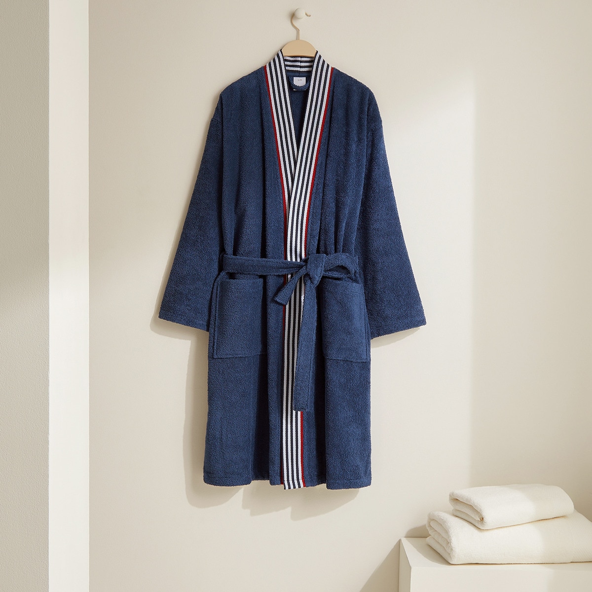 Roupão de Banho Tipo Kimono em Algodão Huga - 380 g/m2 Azul-1