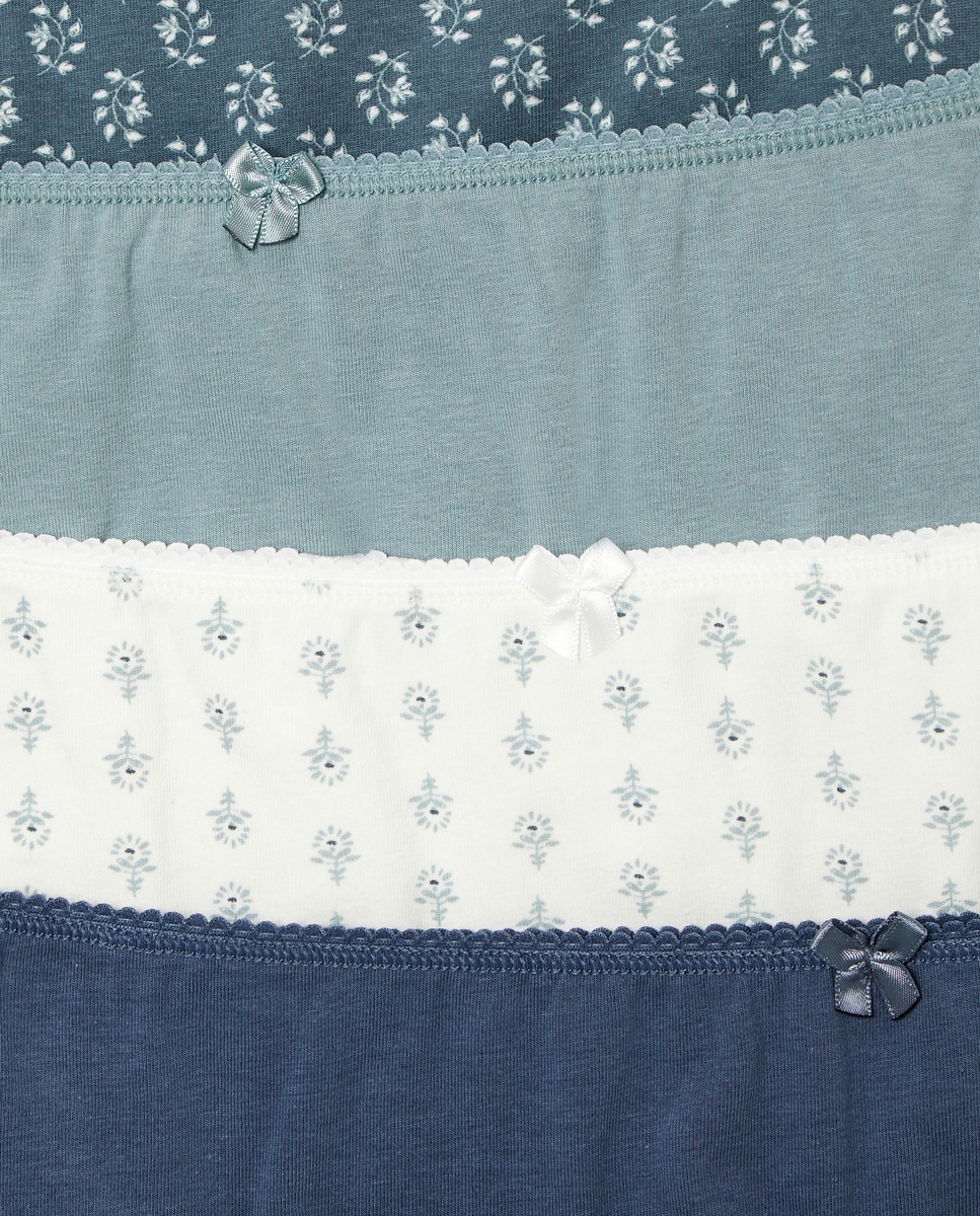 Pack 5 bragas altas estampadas algodón Verde-4