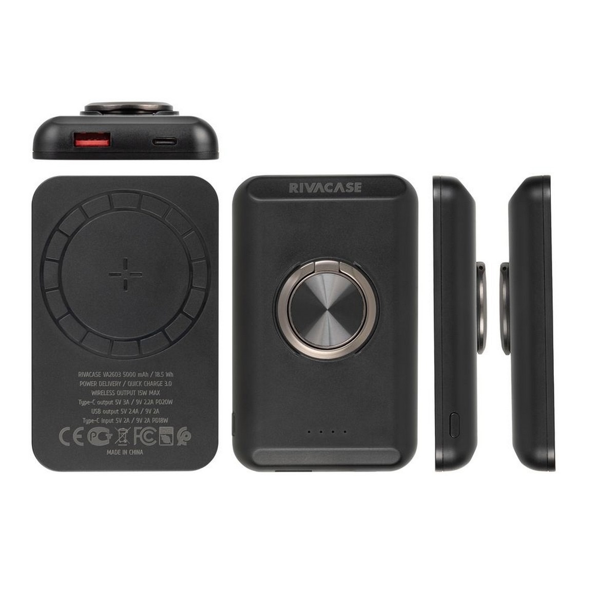 Powerbank Rivacase com Magsafe Qi Wireless 15W + QC/PD20W 6
