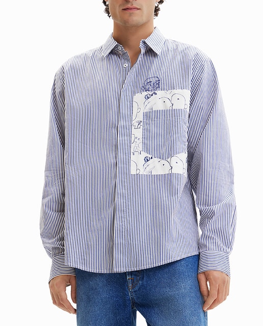 Imagen 0 de Camisa de hombre rayas patch